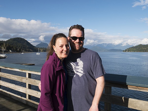 Val and Paul at enjoying Gibsons' waterfront.